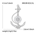 Crystal Anchor Brooch in Gold Tone and Silver Tone view 5