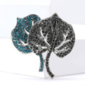 Double Leaf Crystal Brooch in Six Mixed Stone Colorways view 3
