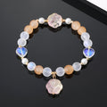 Translucent Bead Stretch Bracelets with Cat Paw Glass Charms view 4