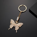 Rhinestone Butterfly Keychains Gold Silver Metal 2 Colors view 2