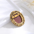 Gold Tone Silver Tone Woman Portrait Crystal Two Designs Metal Brooch Pin 4 x 4.8 cm 4 x view 3