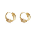 Twisted Mesh Huggie Hoop Earrings Gold Silver Pair view 5