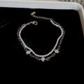 Double Layer CZ Flower Bracelet Gold Silver Plated 2 Colors view 7