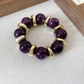 Marbled Acrylic Gold Spacer Stretch Bracelet 6 Colors view 10