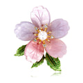 Flower Crystal Two Designs Metal Brooch Pin 3.6 x 4.1 cm view 1