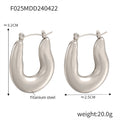 U-Shape Horseshoe Pendant Necklace And Hoop Earrings Gold Steel view 8