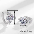 Round Clear Stone And Marquise Hinged Earrings In Silver Tone view 4
