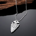 Antique Silver Tone Wolf Tooth and Arrowhead Pendant Necklaces view 3