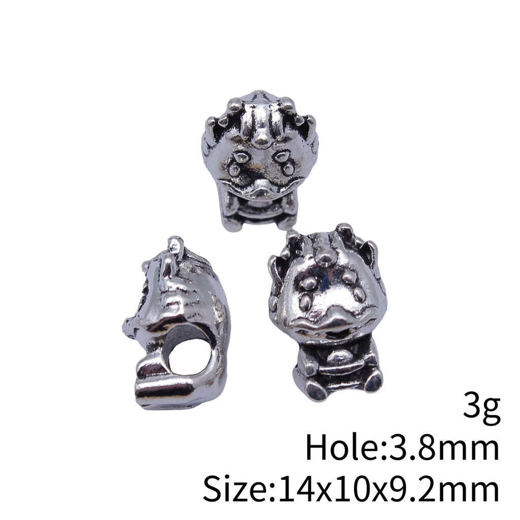 14x10x9.2mm 3g Antique Silver Zinc Alloy Chinese Dragon Large Hole Beads for Bracelet Necklace DIY