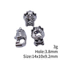 Sculpted Dragon Silver Tone Large Hole Spacer Beads view 3