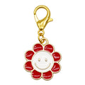 Enamel Smiley Face Flower Charm Gold Lobster Clasp Six Colors view 6