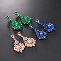 Gold Tone Champagne Cluster Chandelier Tassel Crystal Three Designs Metal Dangle Earrings view 3