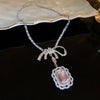 Pink Bow Pendant