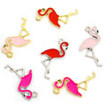 Enamel-Look Gold Silver Flamingo Alloy Charms in 6 Styles view 5