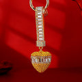 Baguette Band Crystal Heart Keychains with Straps and Plain Options view 9
