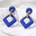 Matte Open Square Drop Earrings Gold Link 10 Colors view 12