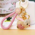 Pearl Accent Jeweled Rabbit Keychains in Four Colors with Fortune Loops view 9