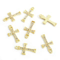 Crystal-Accented Gold Silver Cross Alloy Charms in 4 Styles view 4