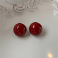 Glossy Round Ball Stud Earrings in Blue and Red Jewelry view 7