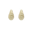 Textured Gold Sculptural Seashell Small Stud Earrings view 5