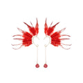 Colorful Feather Long Chain Ear Cuff Earrings Jewelry Accessory view 5