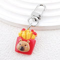 Silver Tone Capybara Food Figure Clip Keychains in Four Designs view 6