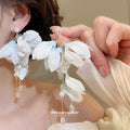 Sheer Petal Crystal Drop Earrings in Five Pastel Colors view 4