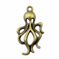 Openwork Octopus Pendant Charm in Antique Bronze and Antique Silver Metal view 5