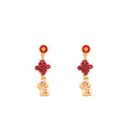 Red and Gold Auspicious Motif Long Dangle Earrings in Ten Styles view 5