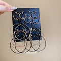 Mixed Metal Slim Hoop Earring Set with Twenty Pieces view 3