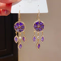 Crystal Disc Chandelier Hook Earrings In Four Colors view 8