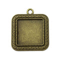 Antique Bronze Square Cabochon Pendant Setting For Jewelry Making view 1