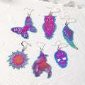 Silver Tone Rainbow Openwork Novelty Hook Earrings view 1