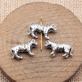 Textured Tiger Small-Hole Bead in Antique Silver Tone view 2