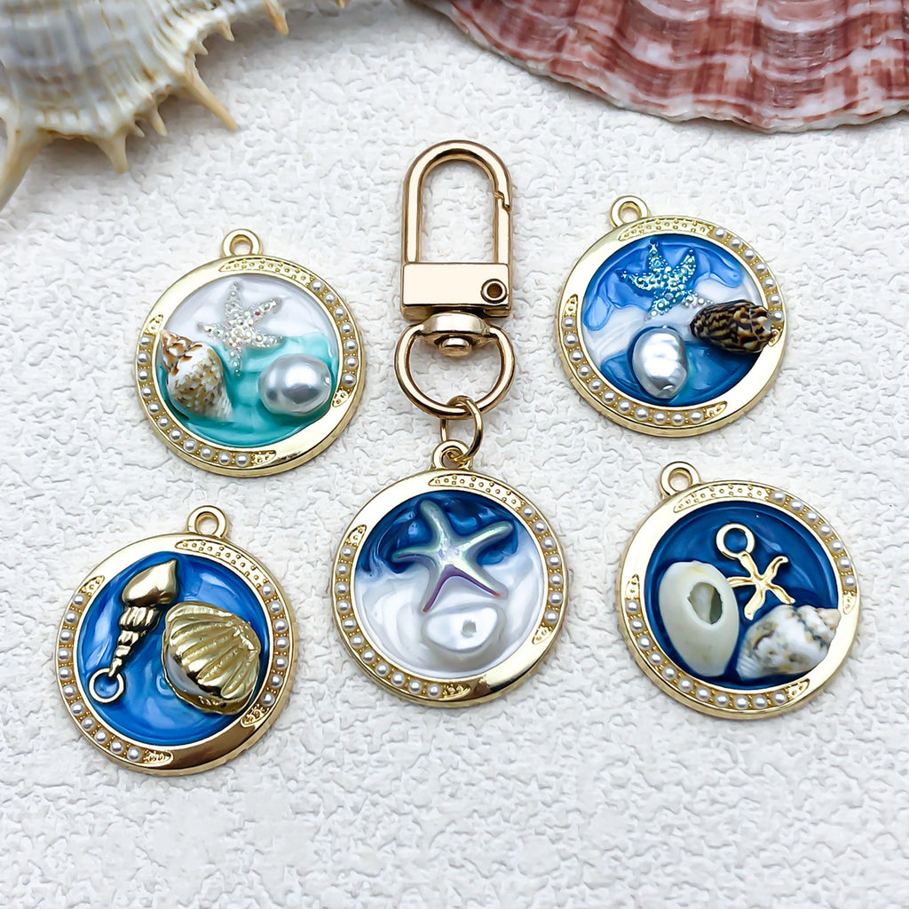 Enamel Zinc Alloy Starfish Ocean Charm Pendant for DIY Earrings Necklace Jewelry
