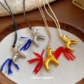 Beaded Horse Pendant Cord Necklace in Three Finishes view 3