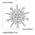 Large Layered Crystal Snowflake Brooch in Gold or Silver Tone view 6