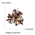 Radiating Crystal Flower Brooch in Three Colors for Jackets, Coats, and Scarves view 7