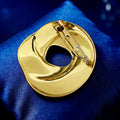 Swirled Open Circle Brooch in Polished Metal for Jackets and Scarves view 3
