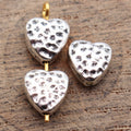 Hammered Heart Spacer Bead Metal Jewelry Making Component view 2