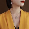 Textured Organic Hollow Circle Pendant Necklace Snake Chain view 6