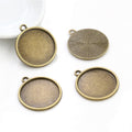 Round Alloy Pendant Cabochon Trays in Five Metal Finishes view 7
