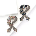 Crystal Bow Brooch With Floral Stones in Two Color Styles view 1