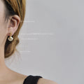 Gold Tone Starfish And Shell Fan Stud Earrings In White And Green view 4