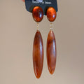 Long Marbled Resin Teardrop Earrings in Six Bright Colors view 6