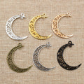 Openwork Crescent Moon Metal Charms in Eight Finishes view 4