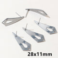 Assorted Steel Tone Post Earring Findings in Thirty Seven Shapes view 6