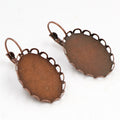 Oval Scalloped Bezel French Hook Earrings in Nine Finishes view 9
