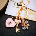 Mixed Jeweled Lock Clover Flower Butterfly and Rose Keychains in Forty One Styles view 4