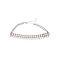 Silver Rhinestone Fringe Drop Wide Band Choker Necklace view 5